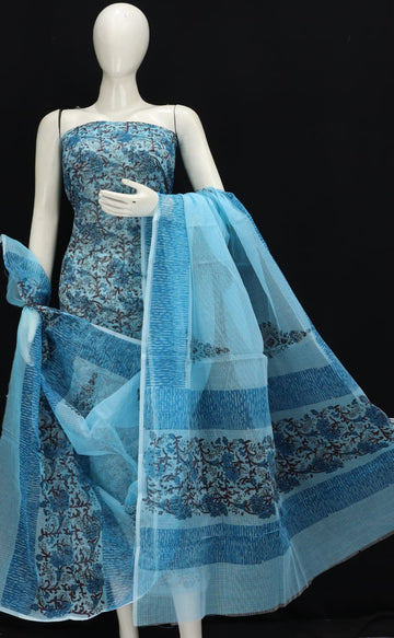 Kota Doria Cotton Block Printed Dress Material 3