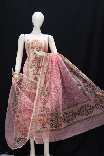 Kota Doria Cotton Block Printed Dress Material 11