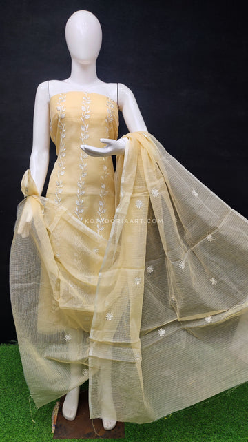 Badge Kota Doria Cotton Embroidery Work Dress Material